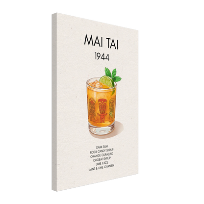 Mai Tai Tropical Cocktail Bar Poster Print No Frame 40x60 cm 16x24″ Gallery Wrapped Canvas