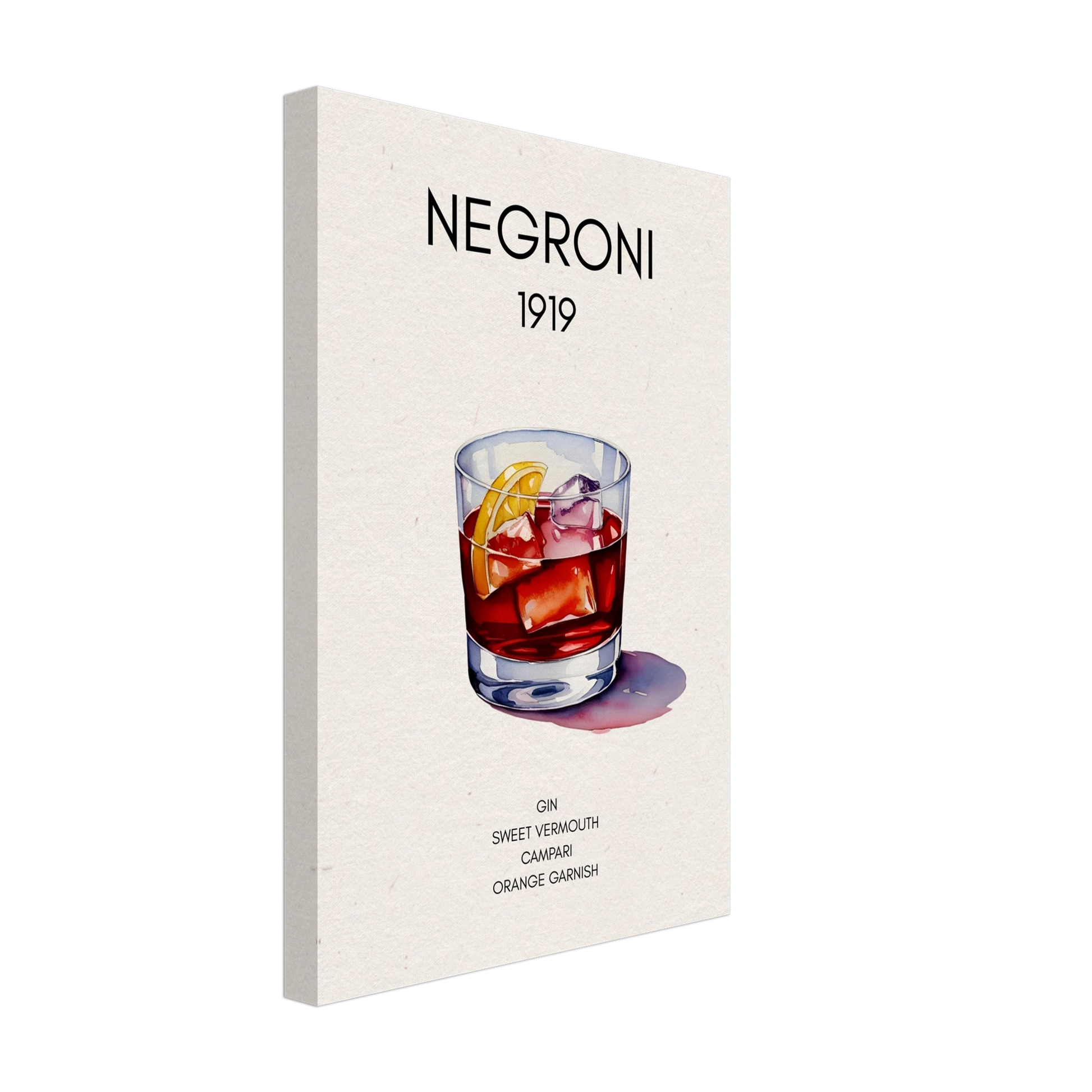 Negroni Cocktail Bar Art Print No Frame 30x45 cm 12x18″ Gallery Wrapped Canvas