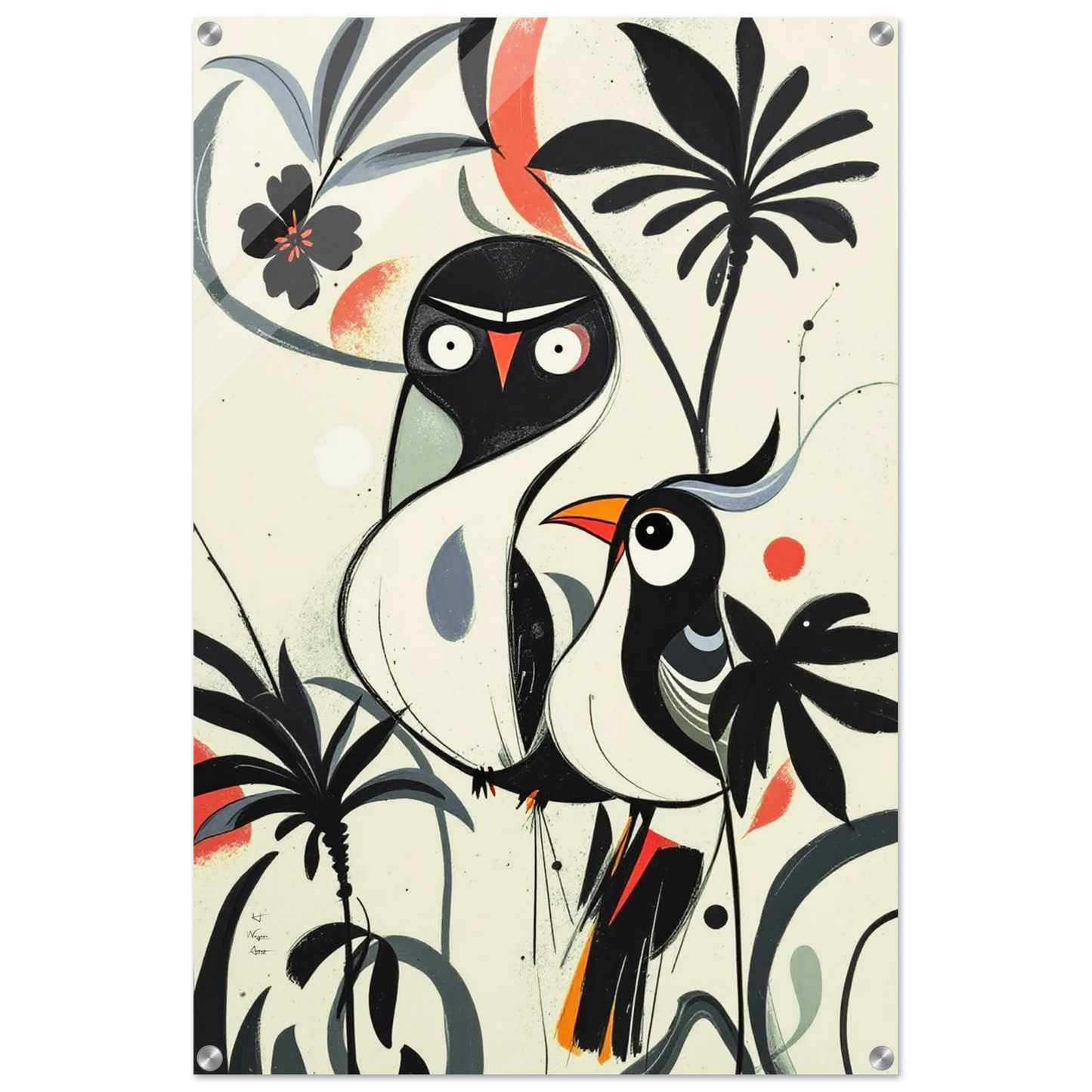 Abstract Bird Modern Tropical Art Print No Frame 60x90 cm 24x36″ Sleek Acrylic Print