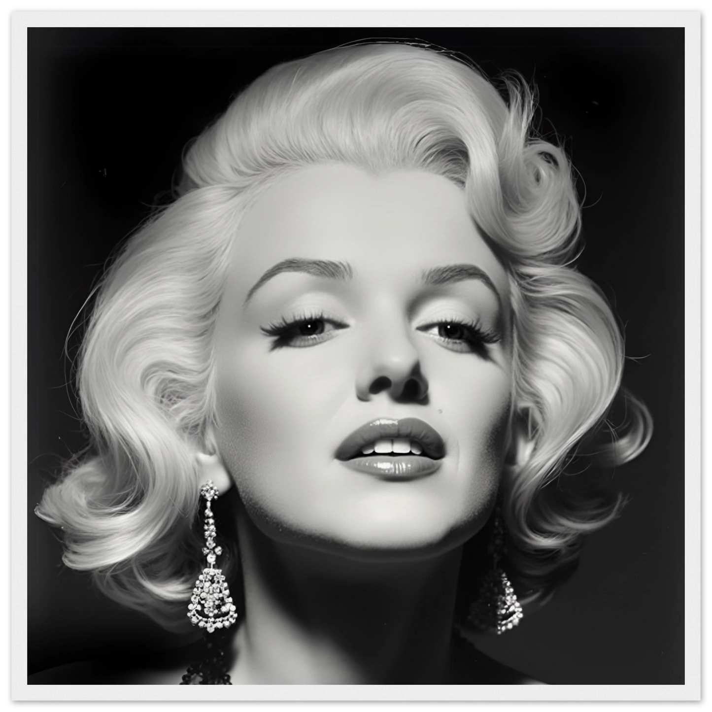 Marilynn Monroe Art Print White Wood Frame 50x50 cm 20x20″ Museum-Quality Matte Paper Wooden Framed Poster