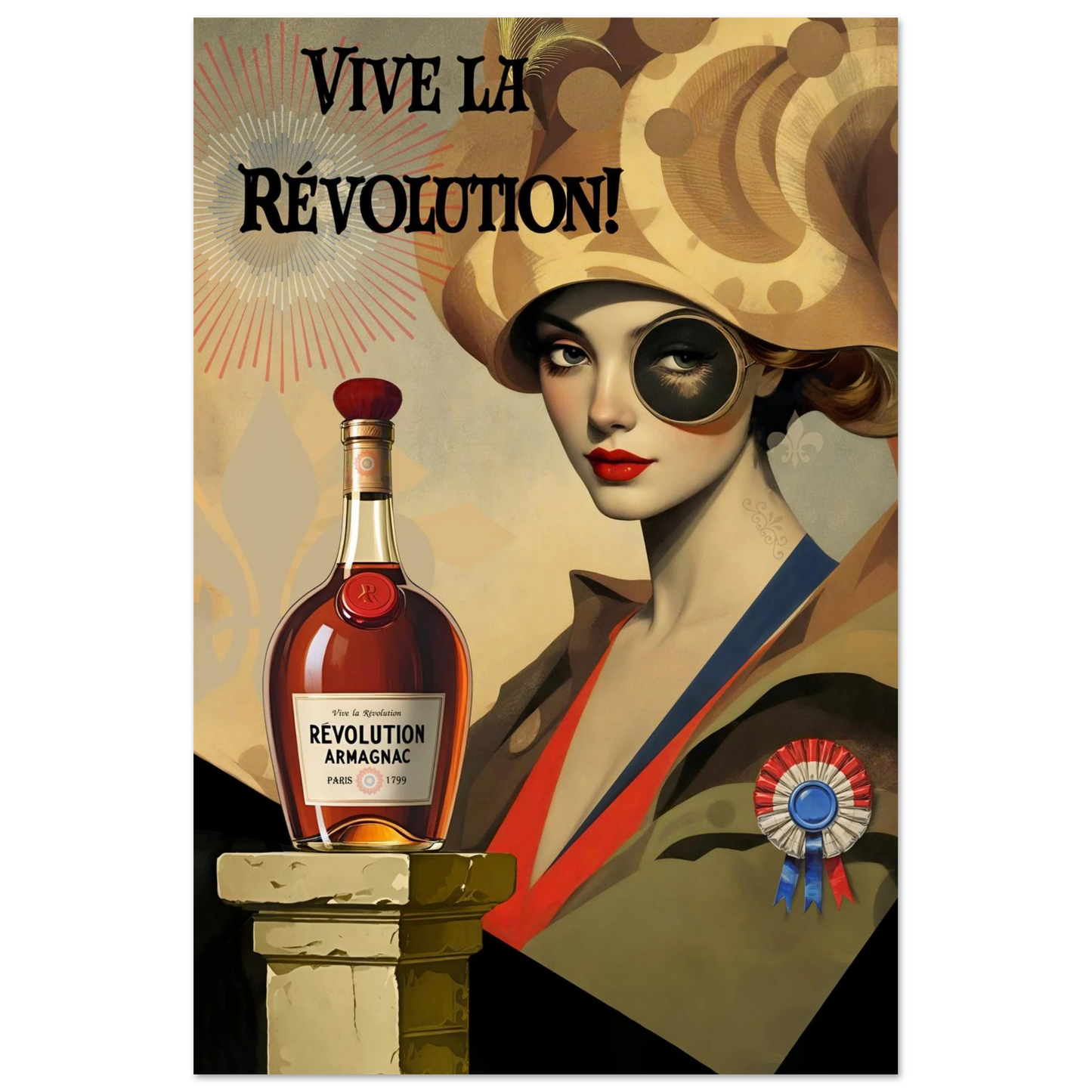 Vintage French Revolution Cognac Art Print No Frame 40x60 cm 16x24″ Premium Matte Paper Poster