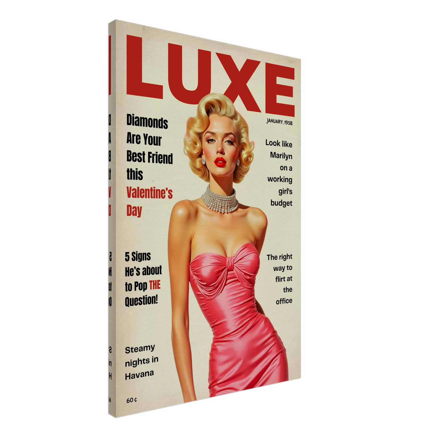 Marilyn Monroe Hollywood Glam Art Print 60x90 cm 24x36″ Gallery Wrapped Canvas No Frame