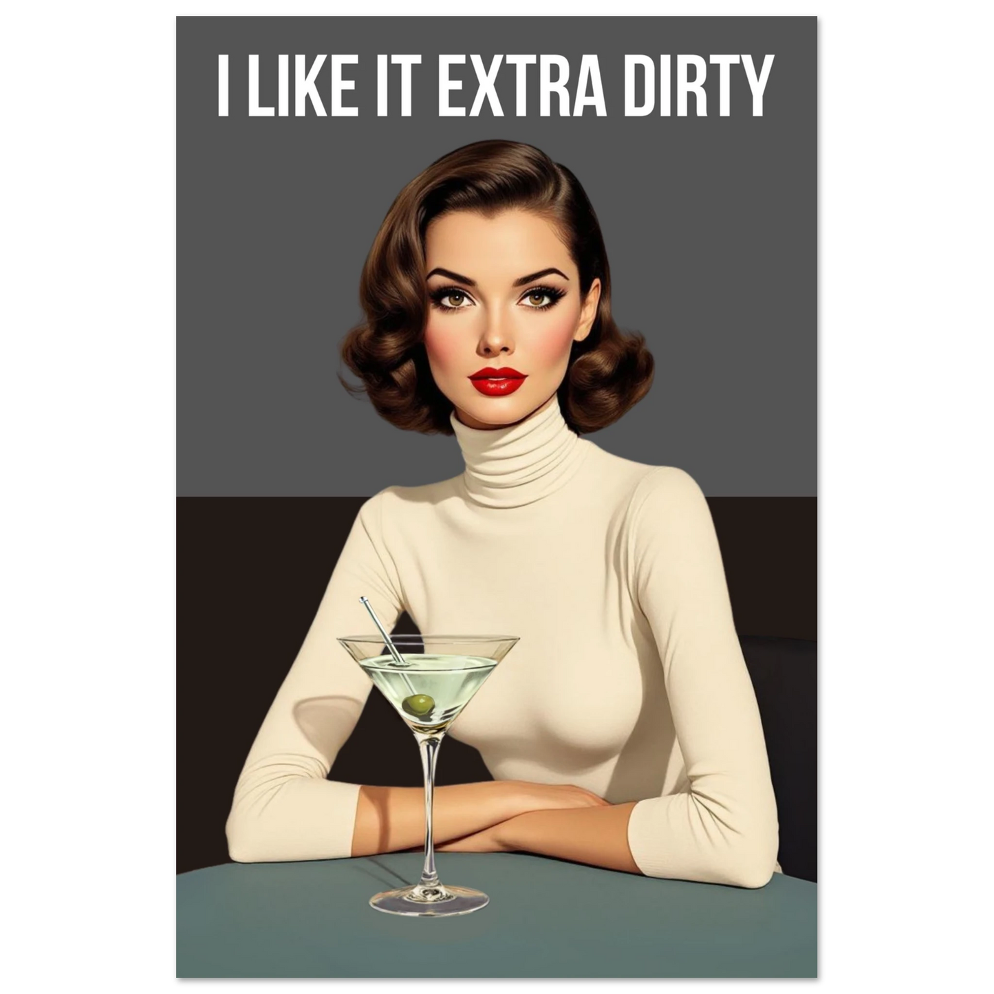 Extra Dirty Martini Cocktail Bar Art Print No Frame Classic Matte Paper Poster 40x60 cm 16x24″