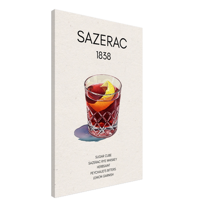 Sazerac Cocktail Bar Art Print Black Wood Frame 30x45 cm 12x18″ Premium Matte Paper Wooden Framed Poster