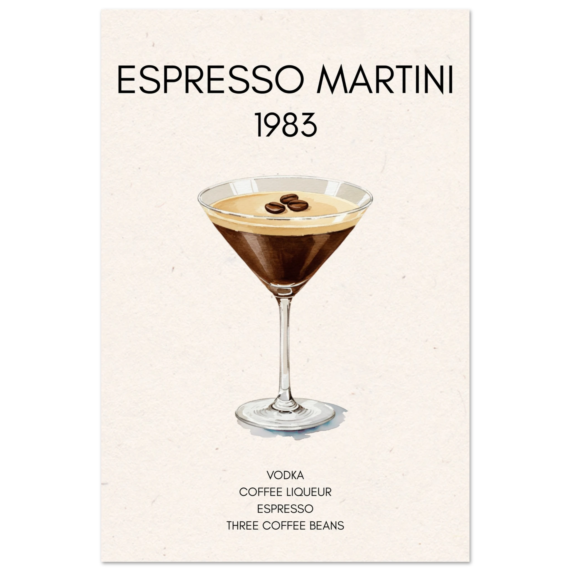 Espresso Martini Cocktail Bar Poster Print No Frame 40x60 cm 16x24″ Classic Matte Paper Poster