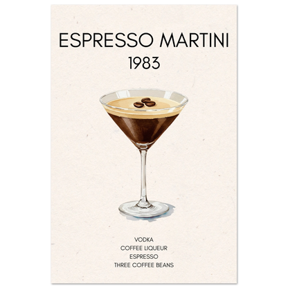 Espresso Martini Cocktail Bar Poster Print No Frame 40x60 cm 16x24″ Classic Matte Paper Poster