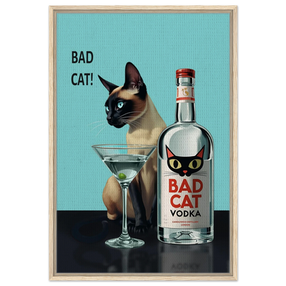 Siamese Cat Retro Martini Cocktail Bar Art Print No Frame 70x100 cm 28x40″ Museum-Quality Matte Paper Poster