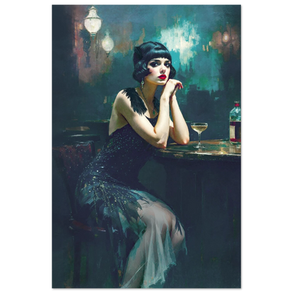 Jazz Age Speakeasy Flapper Art Print 40x60 cm 16x24″ Premium Matte Paper Poster No Frame
