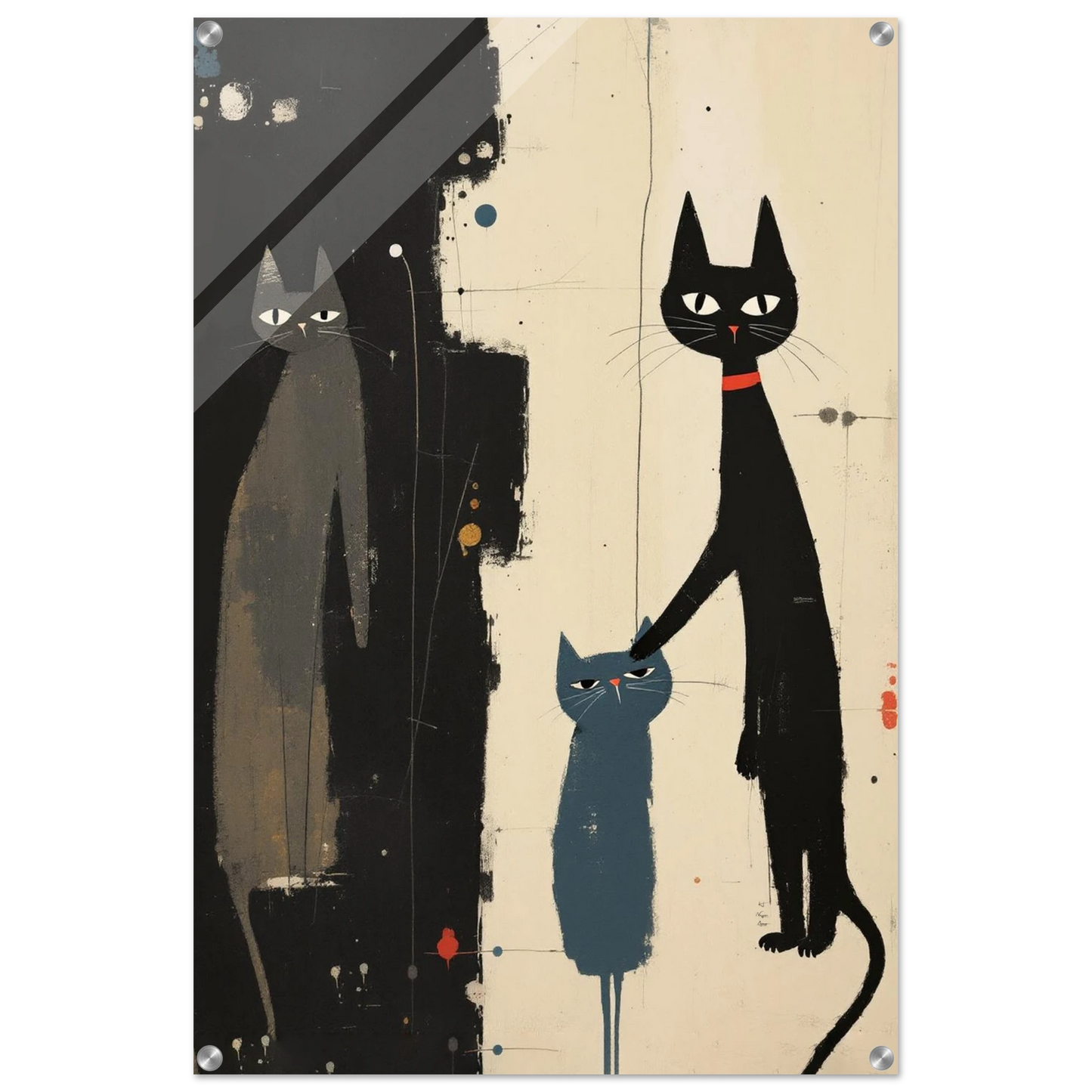 Abstract Cat Family Art Poster Print No Frame 60x90 cm 24x36″ Sleek Acrylic Print