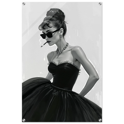 Audrey Hepburn Smoking Fashion Art Print No Frame 60x90 cm 24x36″ Sleek Acrylic Print