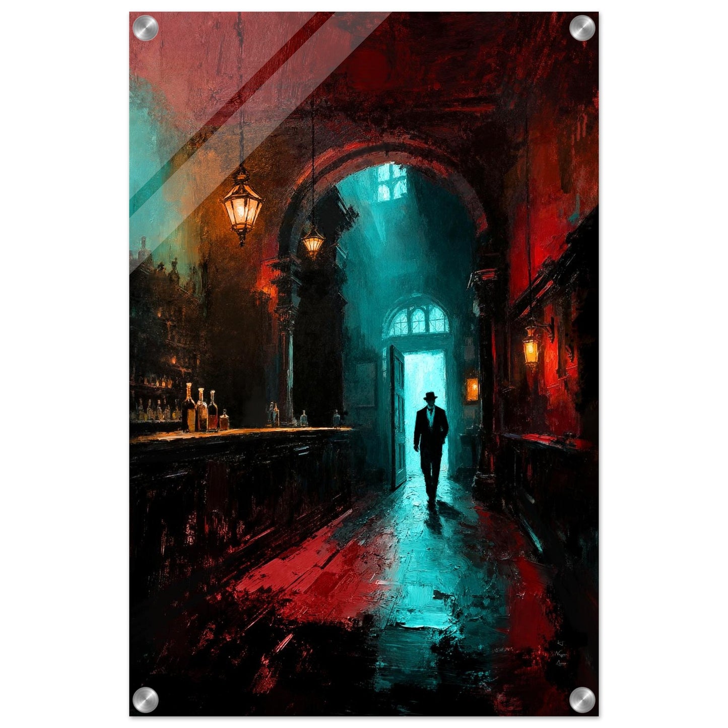 Speakeasy 1920s Bar Art Poster Print 60x90 cm 24x36″ Museum-Quality Matte Framed Poster Dark Brown Wood Frame