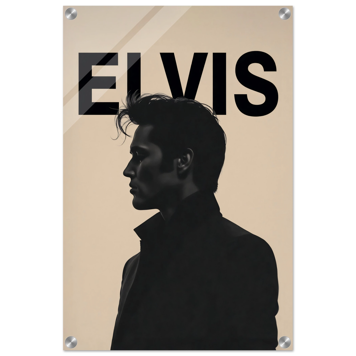 Young Elvis Presley Silhouette Art Print No Frame 40x60 cm 16x24″ Sleek Acrylic Print