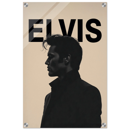 Young Elvis Presley Silhouette Art Print No Frame 40x60 cm 16x24″ Sleek Acrylic Print