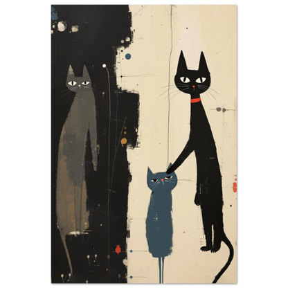Abstract Cat Family Art Poster Print No Frame 60x90 cm 24x36″ Premium Matte Paper Poster