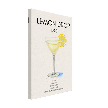 Lemon Drop Martini Cocktail Bar Art Print No Frame 30x45 cm 12x18″ Gallery Wrapped Canvas