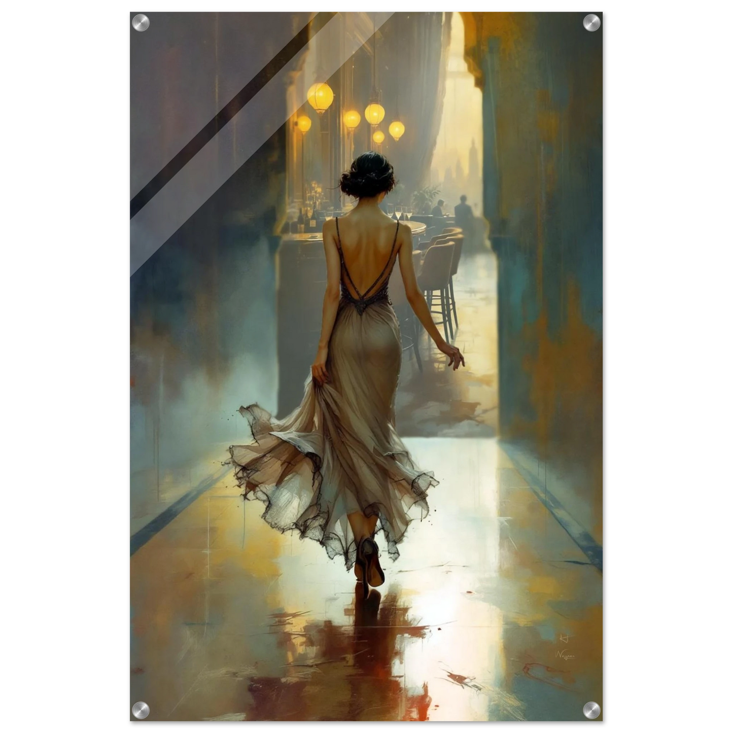 1920s Speakeasy Art Deco Print No Frame 60x90 cm 24x36″ Sleek Acrylic Print