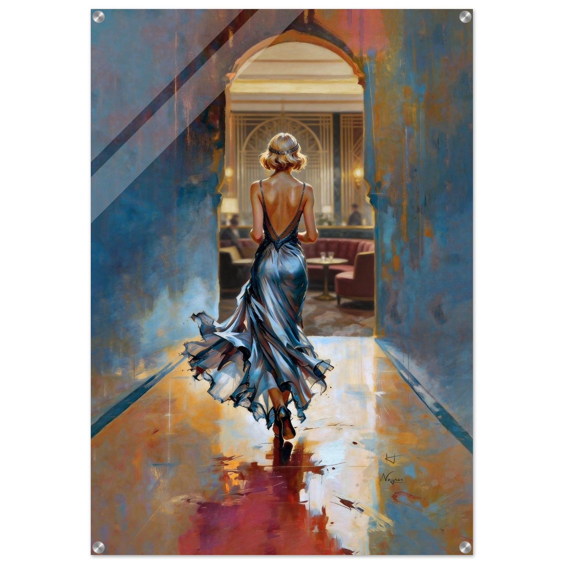 1920s Speakeasy Gatsby Flapper Art Deco Print 40x60 cm 16x24″ Gallery Wrapped Canvas No Frame