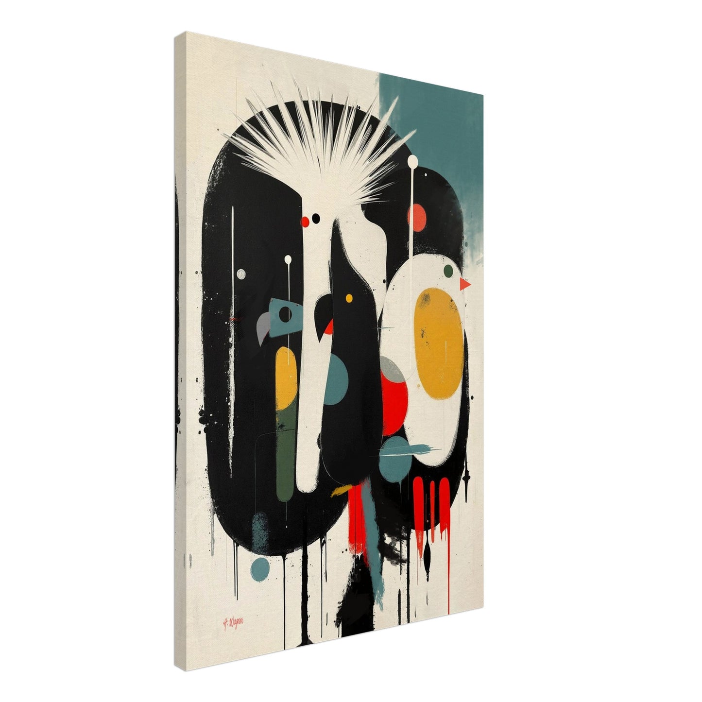 Modern Cockatoo Bird Art Poster Print - Framed Tropical Mid- Century Wall Decor No Frame 60x90 cm 24x36″ Gallery Wrapped Canvas