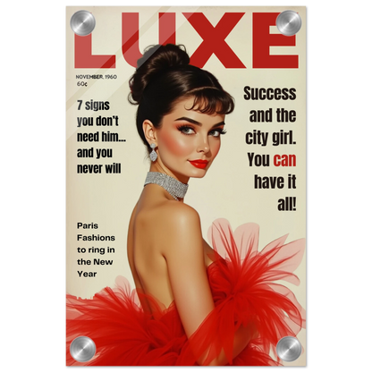 Audrey Hepburn Vintage Fashion Art Print No Frame 20x30 cm 8x12″ Sleek Acrylic Print