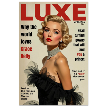 Grace Kelly Hollywood Glam Magazine Art Print No Frame 30x45 cm 12x18″ Museum-Quality Matte Paper Poster
