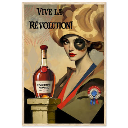 Vintage French Revolution Cognac Art Print Light Wood Frame 40x60 cm 16x24″ Premium Matte Paper Wooden Framed Poster