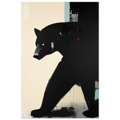Minimalist Abstract Black Bear Art Poster Print No Frame 30x45 cm 12x18″ Premium Matte Paper Poster