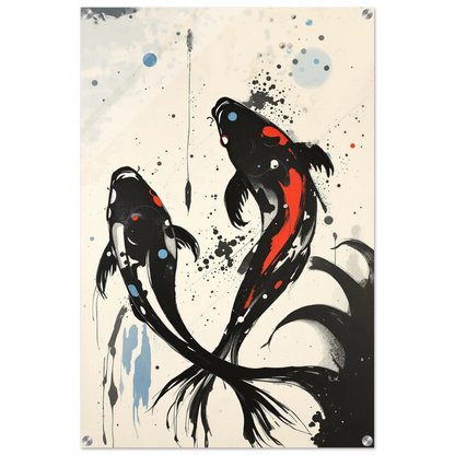 Modern Koi Fish Ocean Art Print 60x90 cm 24x36″ Sleek Acrylic Print No Frame
