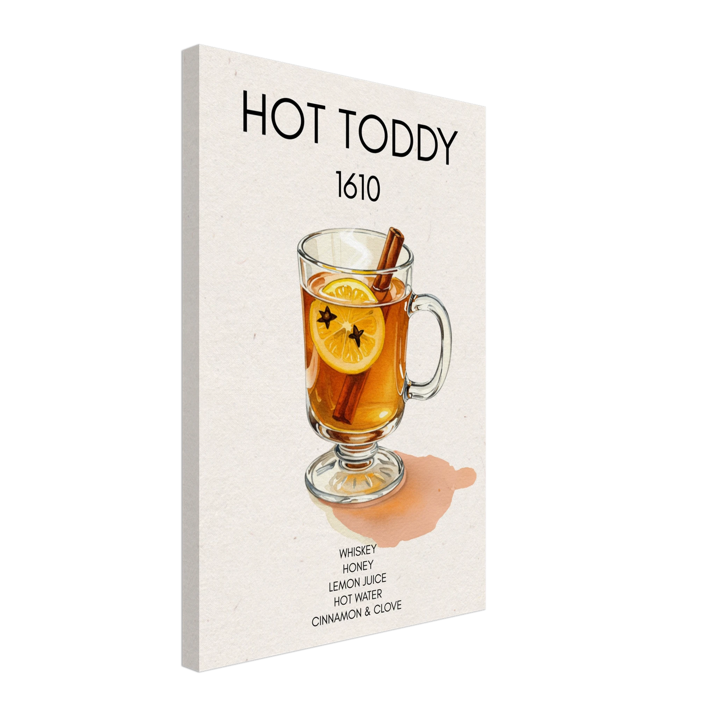 Hot Toddy Cocktail Bar Art Print No Frame 40x60 cm 16x24″ Gallery Wrapped Canvas