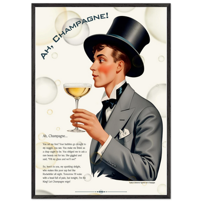 Art Deco Champagne Funny Poem Art Print 60x90 cm 24x36″ Canvas -