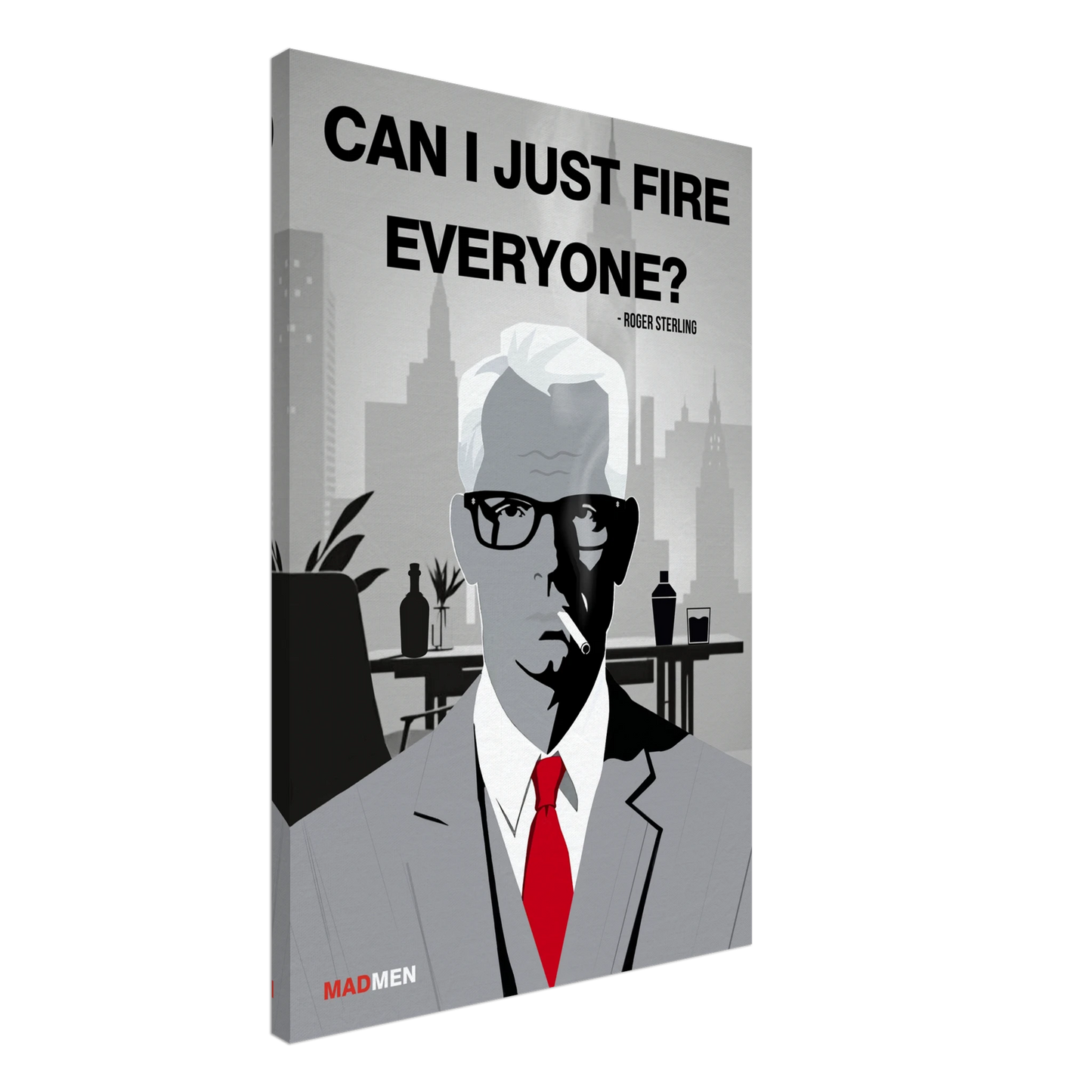 Roger Sterling Mad Men Quote Art Print No Frame 60x90 cm 24x36″ Gallery Wrapped Canvas
