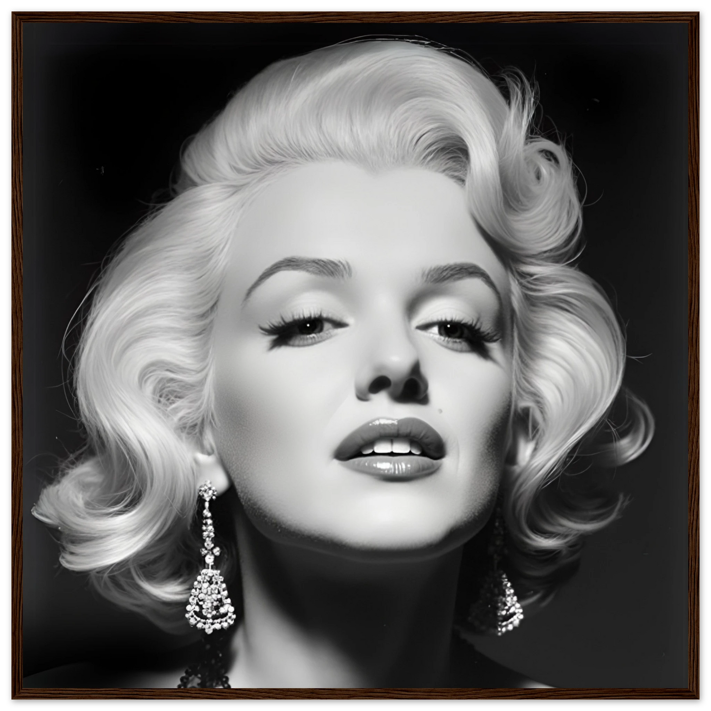 Marilynn Monroe Art Print Dark Brown Wood Frame 70x70 cm 28x28″ Classic Matte Paper Wooden Framed Poster