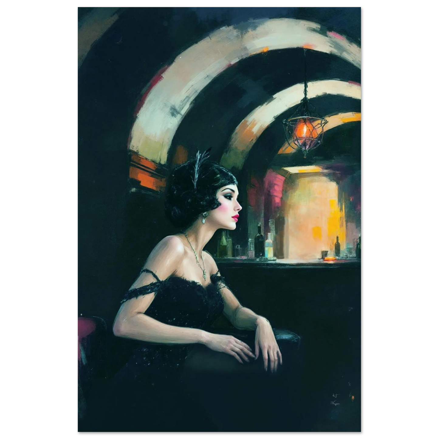 Speakeasy Flapper Gatsby Wall Art Poster Print 60x90 cm 24x36″ Premium Matte Paper Poster No Frame