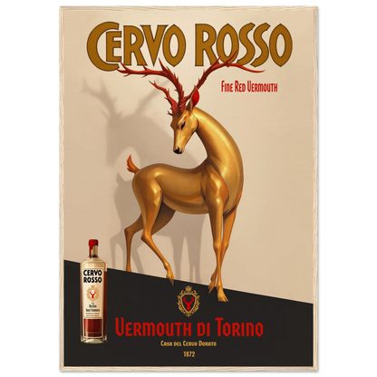 Art Deco Golden Deer Cocktail Bar Poster Print 70x100 cm 28x40″ Museum-Quality Matte Paper Wooden Framed Poster Light Wood Frame