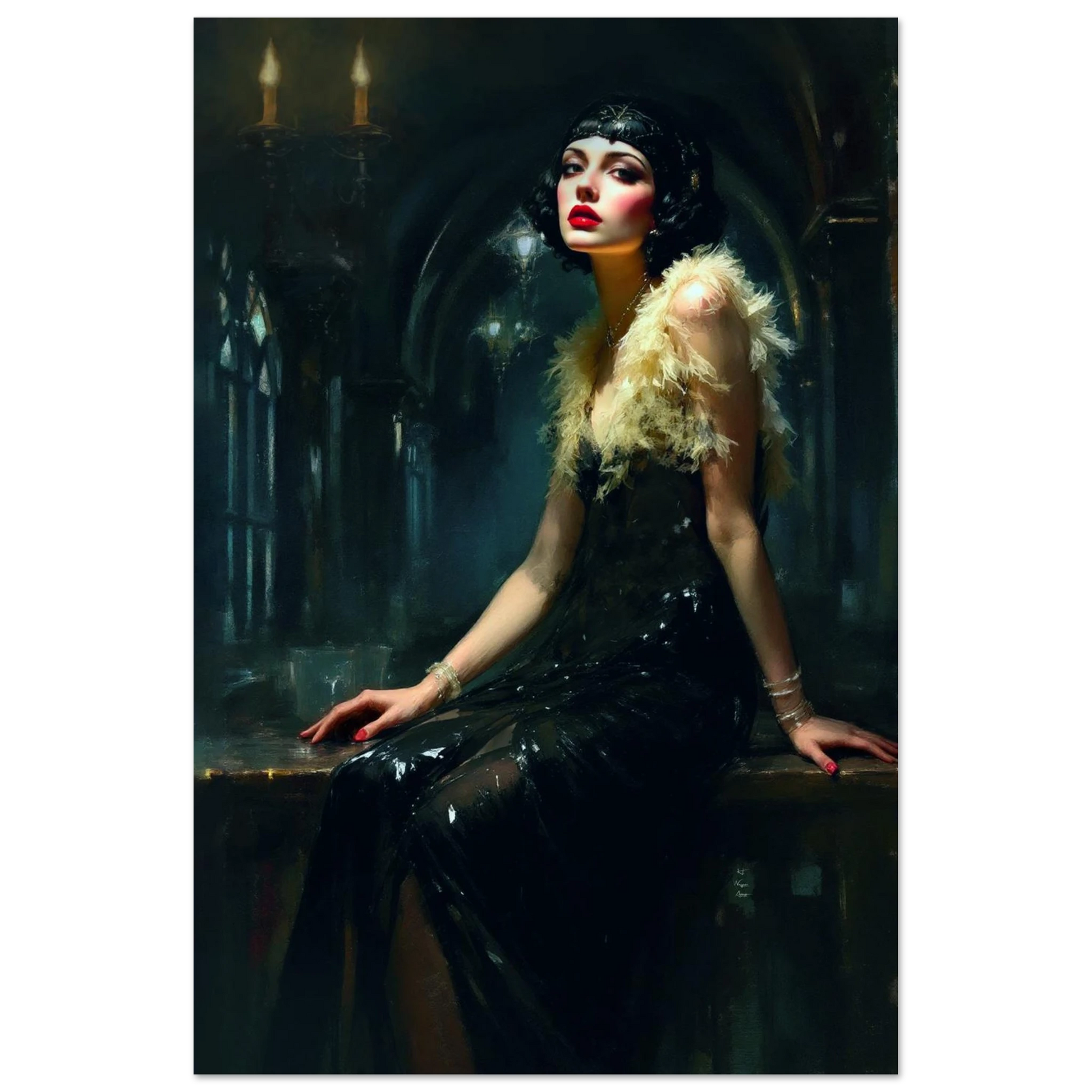 Speakeasy 1920s Elegant Flapper Art Print 40x60 cm 16x24″ Classic Matte Paper Poster No Frame