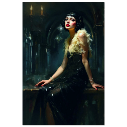 Speakeasy 1920s Elegant Flapper Art Print 40x60 cm 16x24″ Classic Matte Paper Poster No Frame