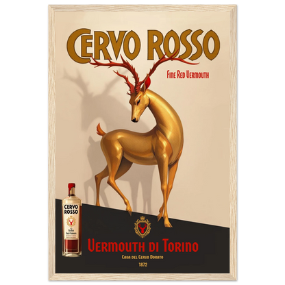 Art Deco Golden Deer Cocktail Bar Poster Print 60x90 cm 24x36″ Gallery Wrapped Canvas No Frame