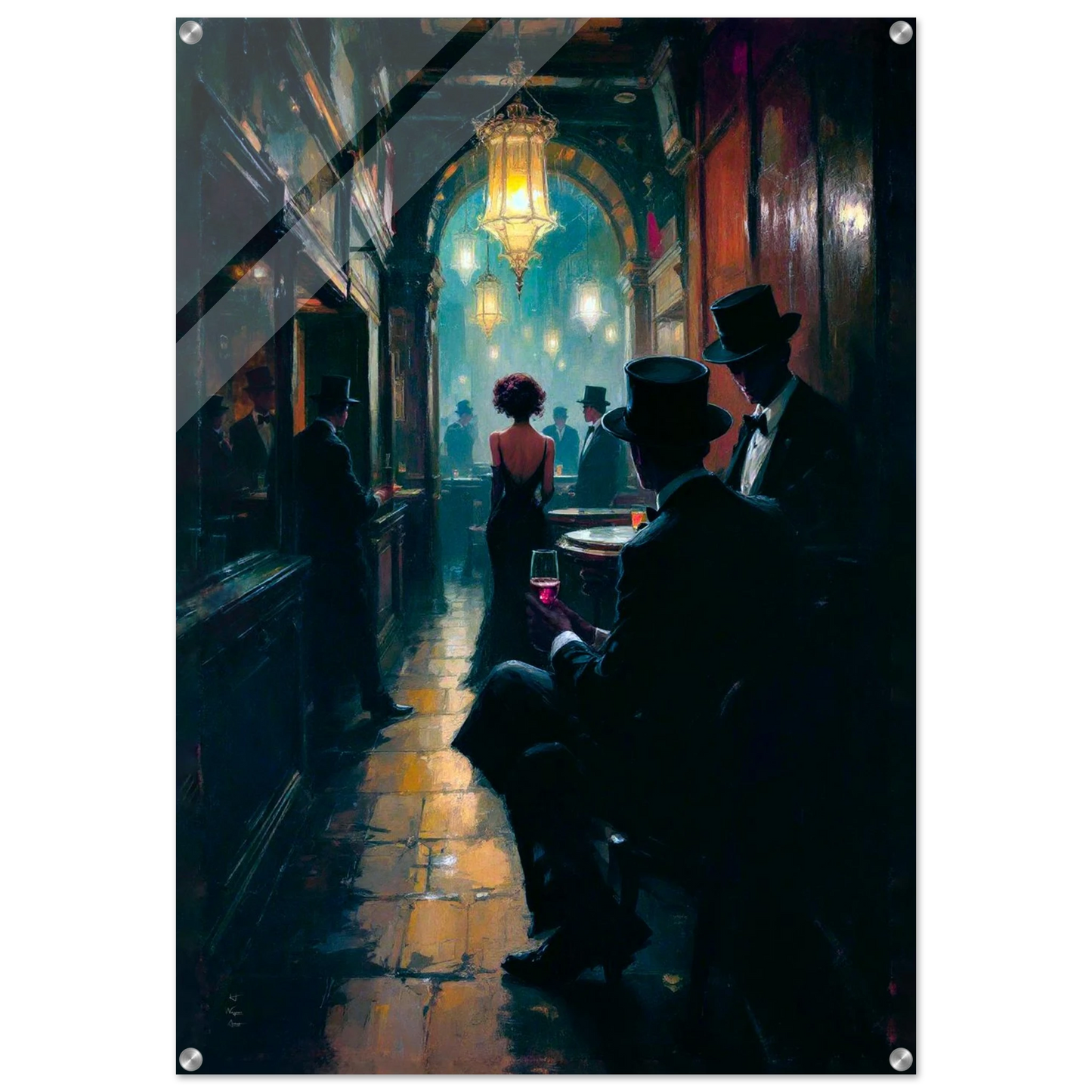 Prohibition Speakeasy Art Deco Print No Frame 70x100 cm 28x40″ Sleek Acrylic Print