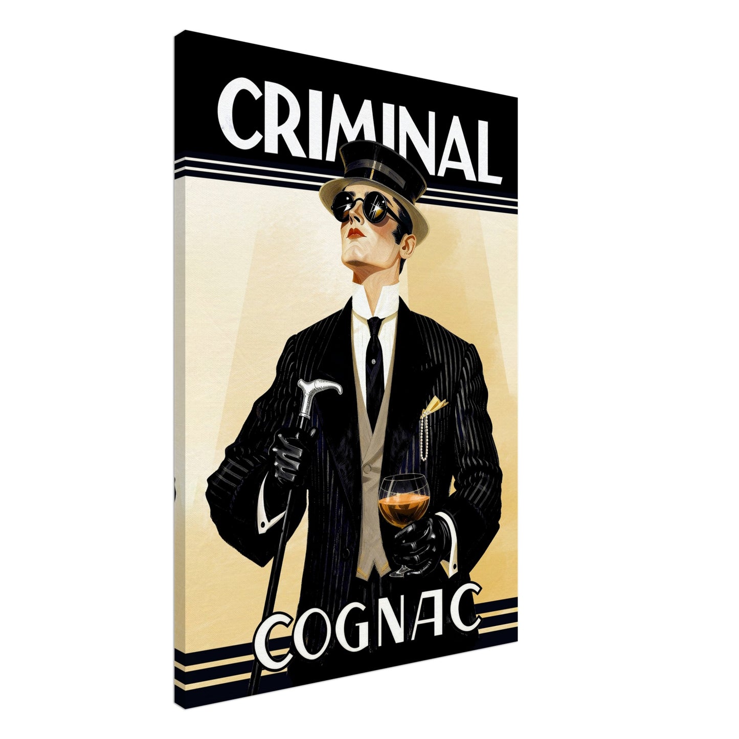Criminal Cognac 1920s Art Deco Print 70x100 cm 28x40″ Gallery Wrapped Canvas