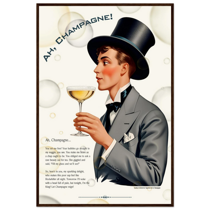 Art Deco Champagne Funny Poem Art Print 60x90 cm 24x36″ Canvas -