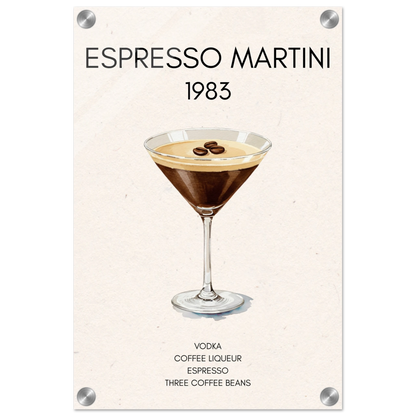 Espresso Martini Cocktail Bar Poster Print No Frame 30x45 cm 12x18″ Sleek Acrylic Print