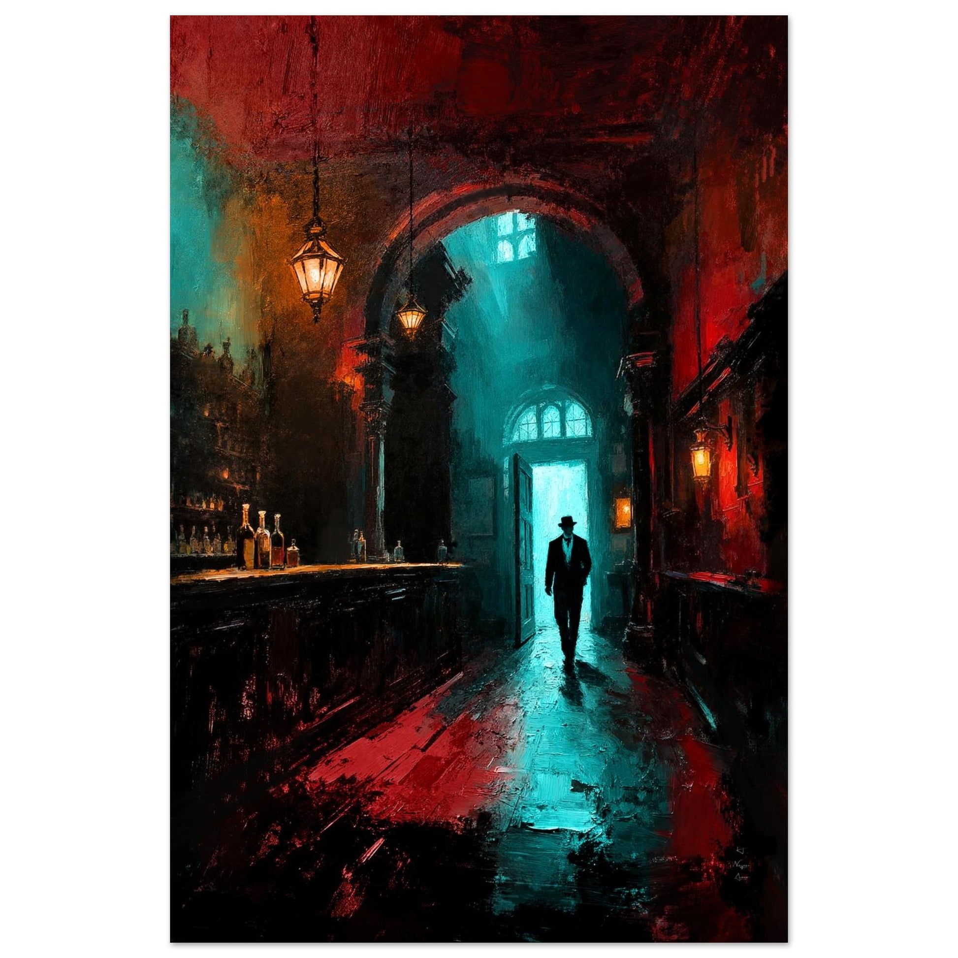 Speakeasy 1920s Bar Art Poster Print 70x100 cm 28x40″ Premium Matte Framed Poster Black Wood Frame