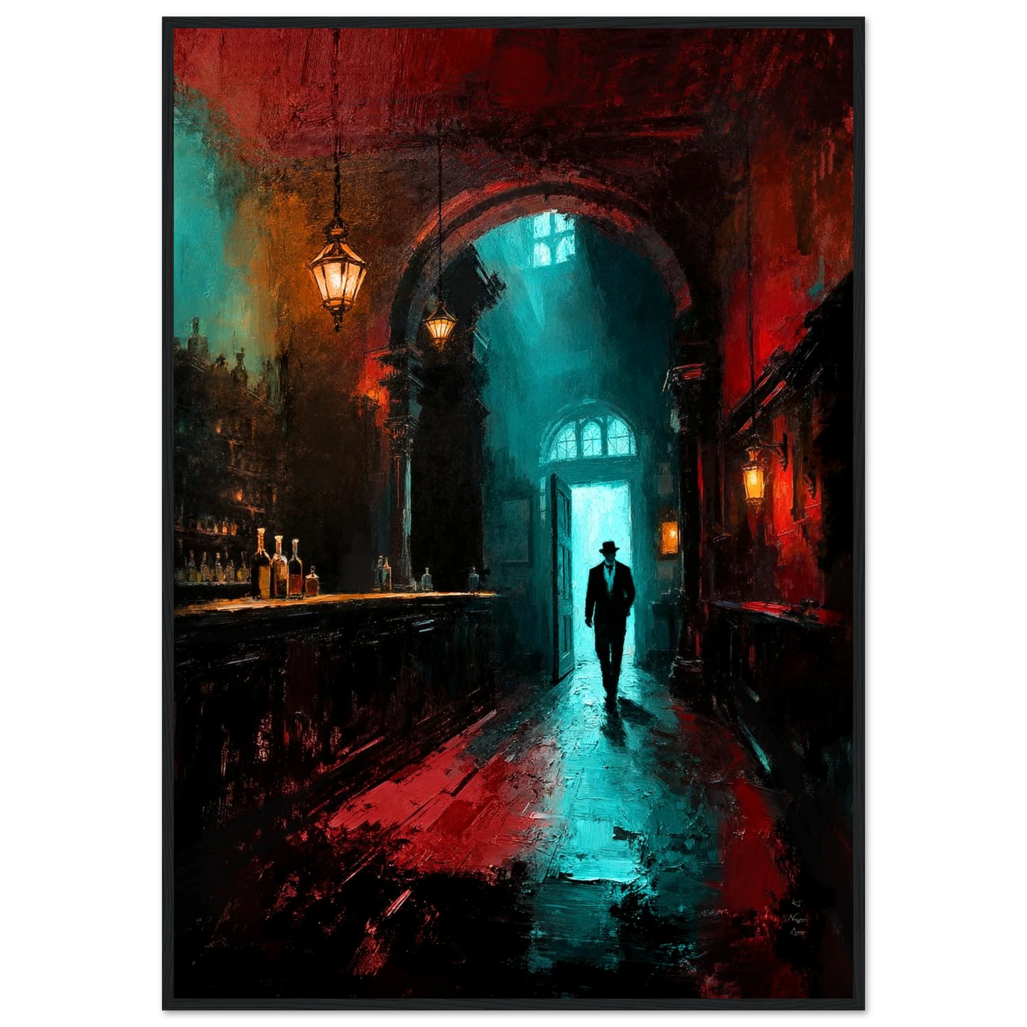 Speakeasy 1920s Bar Art Poster Print 40x60 cm 16x24″ Museum-Quality Matte Framed Poster Black Wood Frame