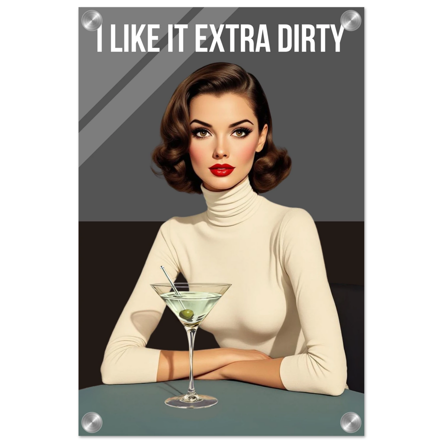 Extra Dirty Martini Cocktail Bar Art Print No Frame Sleek Acrylic Print 30x45 cm 12x18″