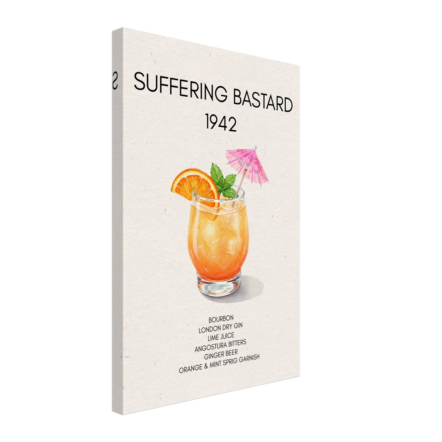 Suffering Bastard Tiki Cocktail Bar Poster Print No Frame 40x60 cm 16x24″ Gallery Wrapped Canvas