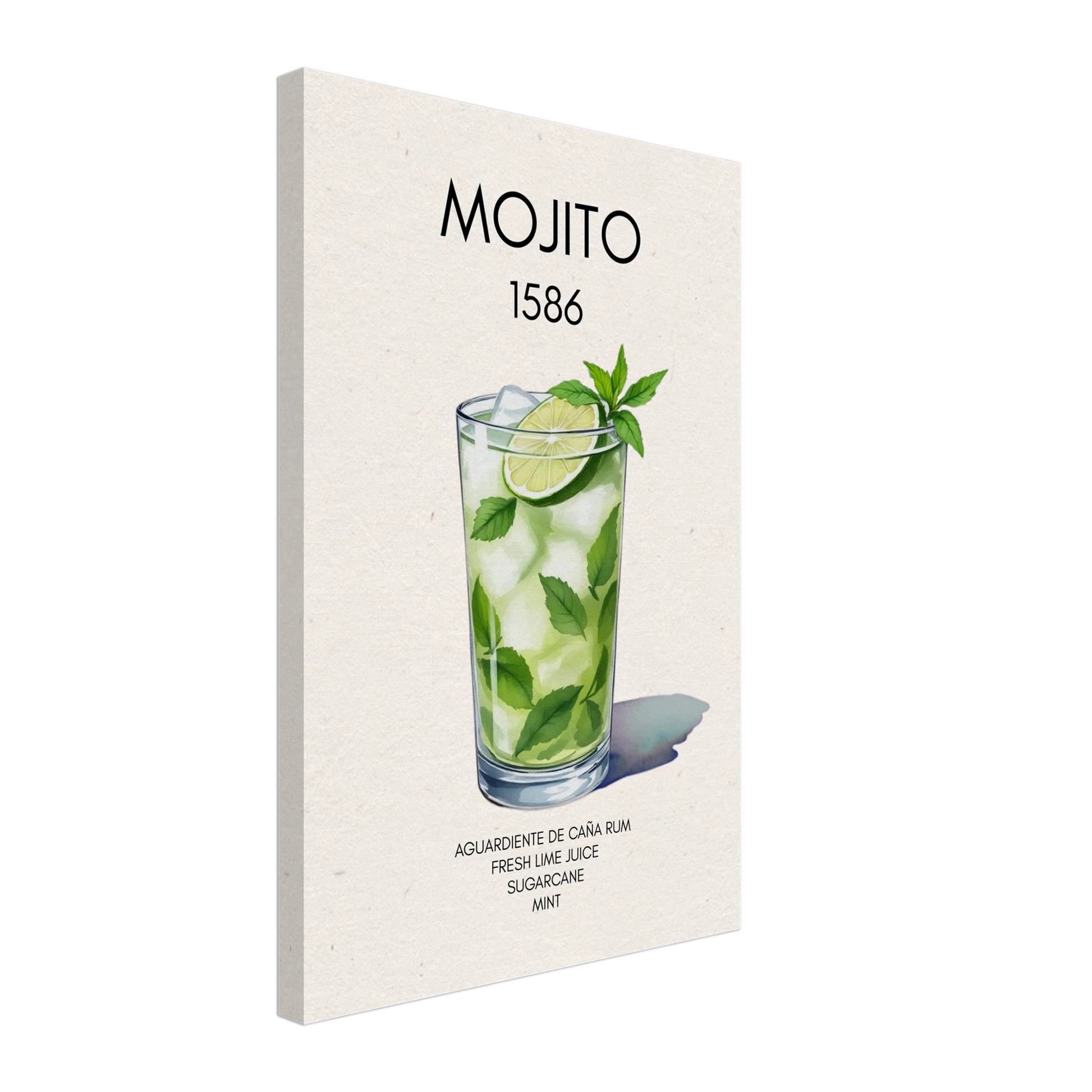 Mojito Cocktail Bar Art Print No Frame 40x60 cm 16x24″ Gallery Wrapped Canvas