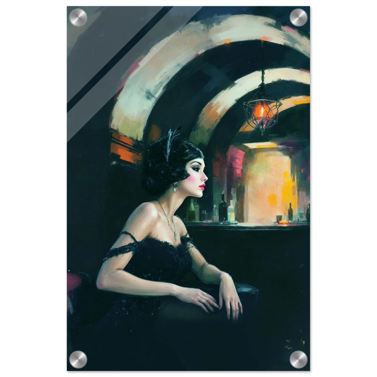 Speakeasy Flapper Gatsby Wall Art Poster Print 30x45 cm 12x18″ Sleek Acrylic Print No Frame