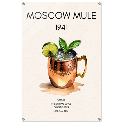 Moscow Mule Cocktail Bar Poster Print No Frame 60x90 cm 24x36″ Sleek Acrylic Print