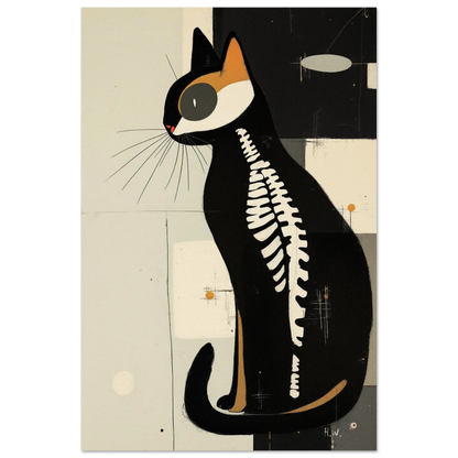Modern Cat Skeleton Abstract Art Poster Print No Frame 30x45 cm 12x18″ Museum-Quality Matte Paper Poster