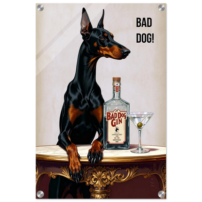 Bad Dog Gin Cocktail Bar Art Print 40x60 cm 16x24″ Sleek Acrylic Print No Frame
