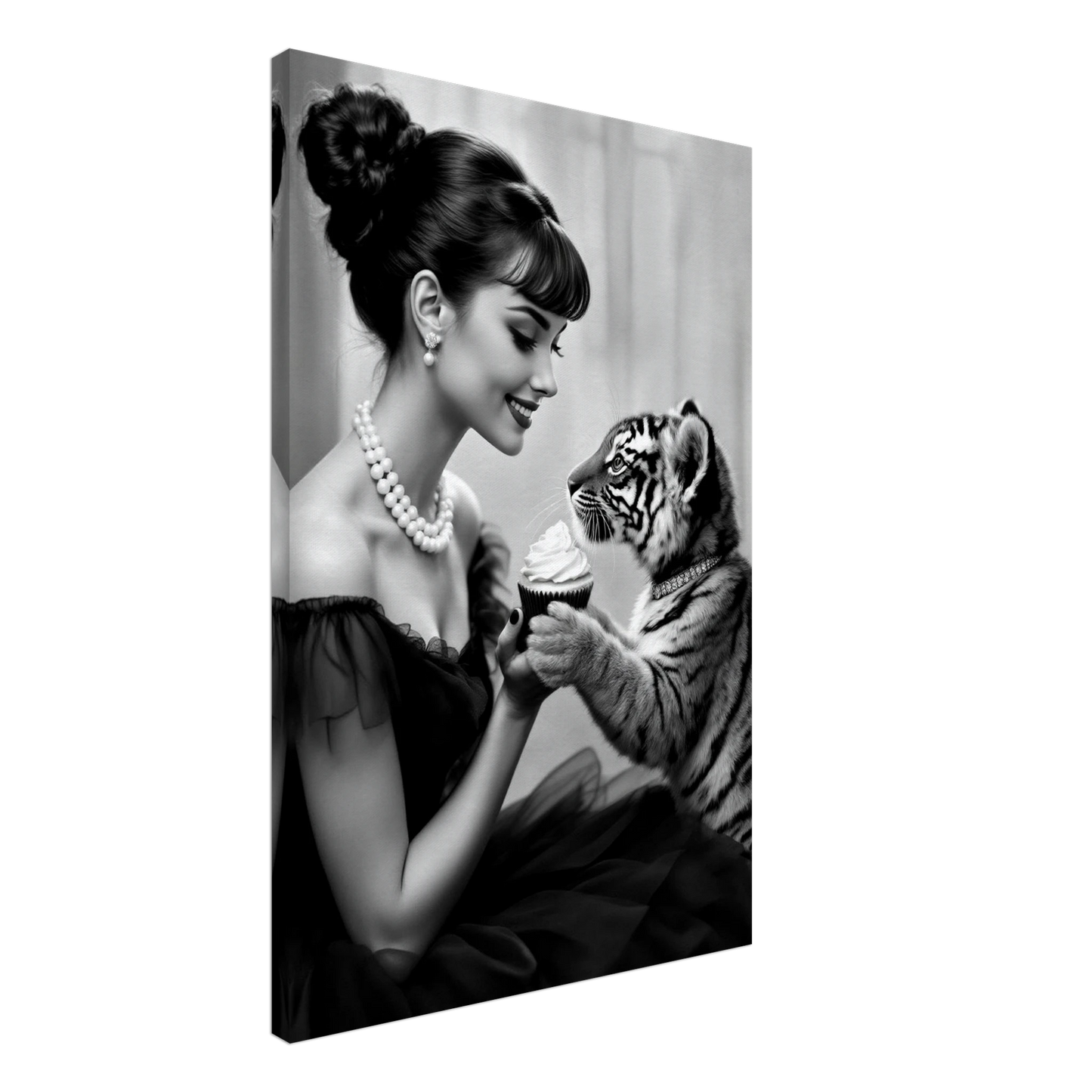 Audrey Hepburn Tiger Cub Art Print No Frame 60x90 cm 24x36″ Gallery Wrapped Canvas